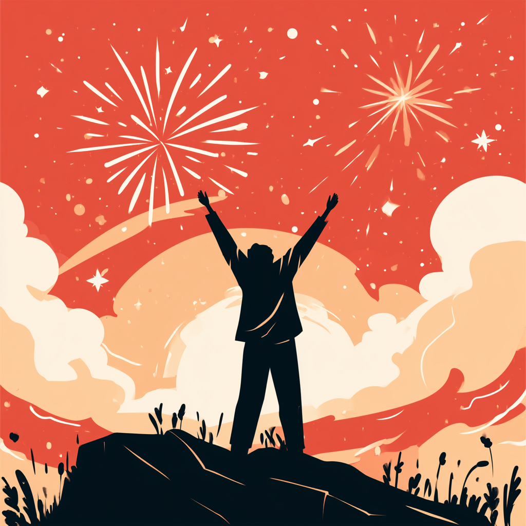 Person celebrating success and good news, illustrating how positive emotions, excitement, and celebrations can trigger relapse during addiction recovery.