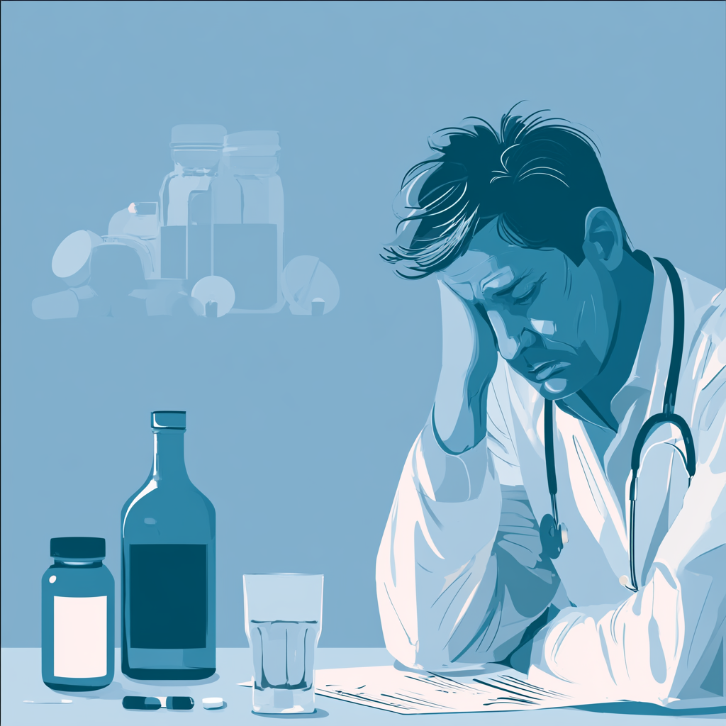 Medical professional reviewing alcohol and medications, representing why a history of withdrawal seizures changes detox recommendations and requires careful medical supervision.